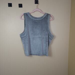 Skims Velour Crewneck Tank In Smoke Size 3X